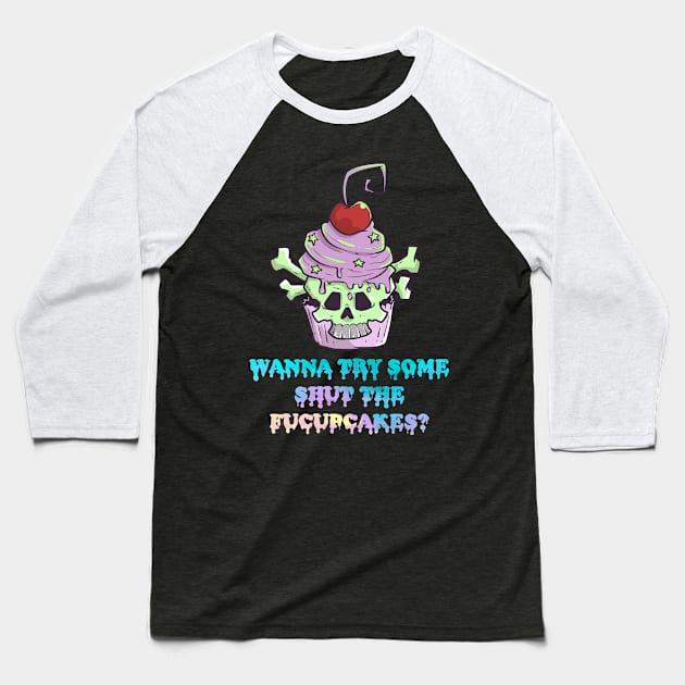 Pastel Goth Cupcake Meme Kawaii Gothic Sarcastic Eboy Egirl Baseball T-Shirt by TellingTales